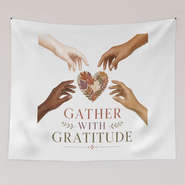 Item preview, Gather With Gratitude Diverse Hands Thanksgiving designed and sold by LiviuGligoros.