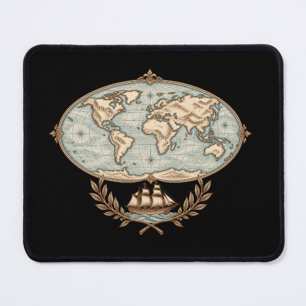 Item preview, Antique World Map Sailing Ship Ornament designed and sold by AMICO77.