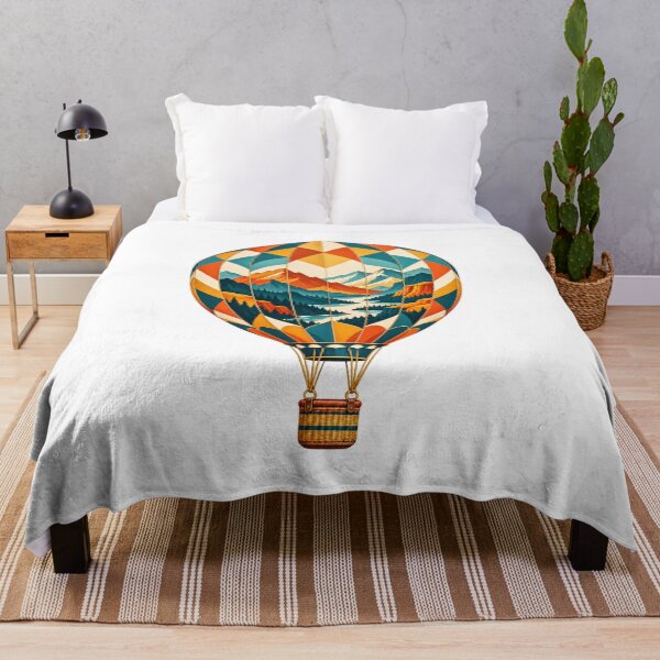 Item preview, Hot Air Balloon Mountain Landscape Geometric Art designed and sold by TeNovaStudio.