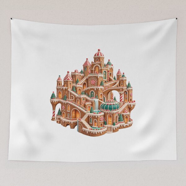 Item preview, Gingerbread Castle Candy City Christmas Architecture designed and sold by TeNovaStudio.