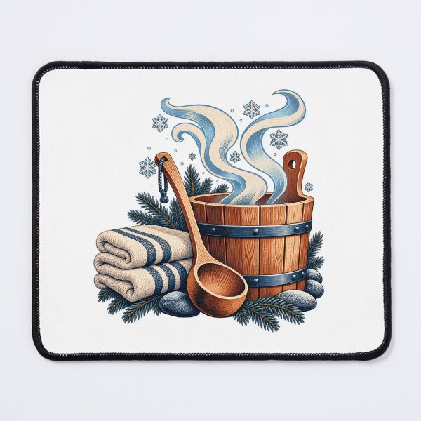 Item preview, Winter Sauna Bucket Ladle and Cozy Towels designed and sold by TeNovaStudio.