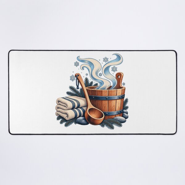 Item preview, Winter Sauna Bucket Ladle and Cozy Towels designed and sold by TeNovaStudio.