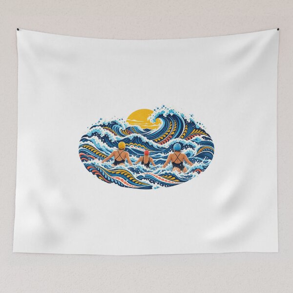 Item preview, Cold Water Swimming Winter Sea Dip Patterned Waves designed and sold by TeNovaStudio.