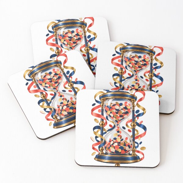 Item preview, New Year Confetti Hourglass Midnight Celebration designed and sold by TeNovaStudio.