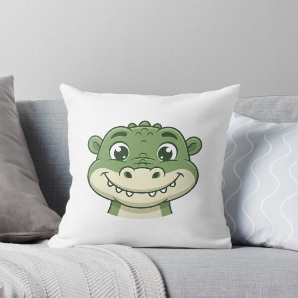 Item preview, Cute Baby Crocodile Head Simple 2D Cartoon Style designed and sold by CraftyUniverse.