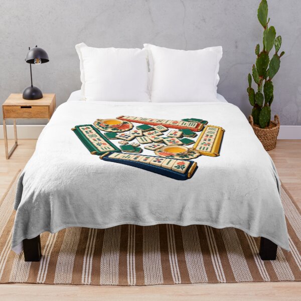 Item preview, Mahjong Game Night Colorful Tiles and Tea designed and sold by TeNovaStudio.