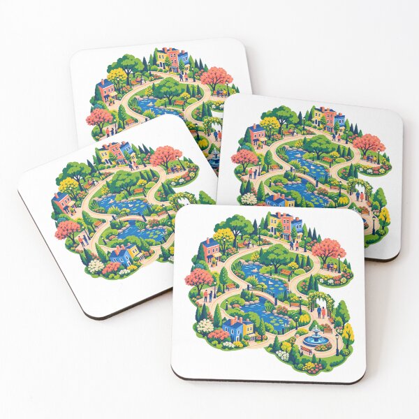 Item preview, Walking Club Neighborhood Park Loop Illustration designed and sold by TeNovaStudio.