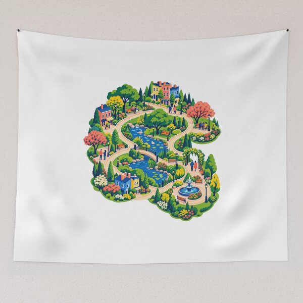 Item preview, Walking Club Neighborhood Park Loop Illustration designed and sold by TeNovaStudio.