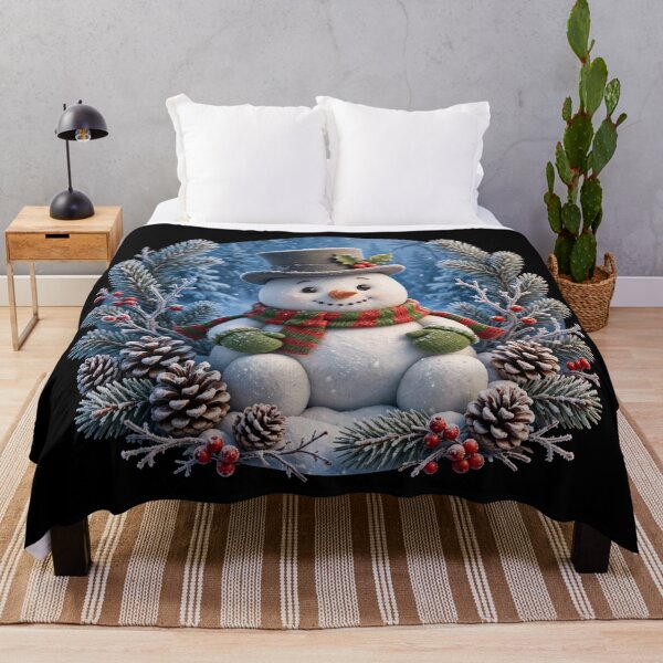 Item preview, Cute Snowman with Top Hat and Scarf in Snow  designed and sold by Deepsleepstudio.