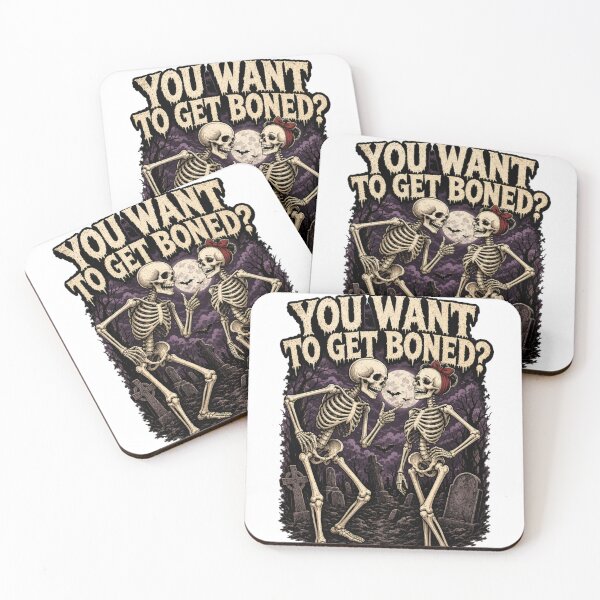 Item preview, You Want to Get Boned? Funny Skeleton  designed and sold by Sinister prints.
