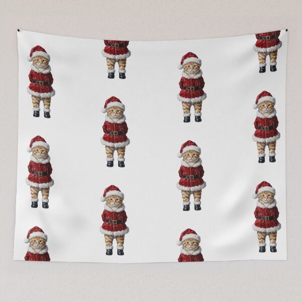Item preview,  Cute Christmas Cat Wearing Santa Suit – Festive Ginger Tabby Kitten Holiday  designed and sold by SOUFIANE1991.