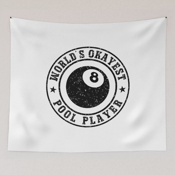 Item preview, World's Okayest Pool Player - Vintage Distressed 8 Ball Billiards Badge designed and sold by Dmetalx Art Apparel.