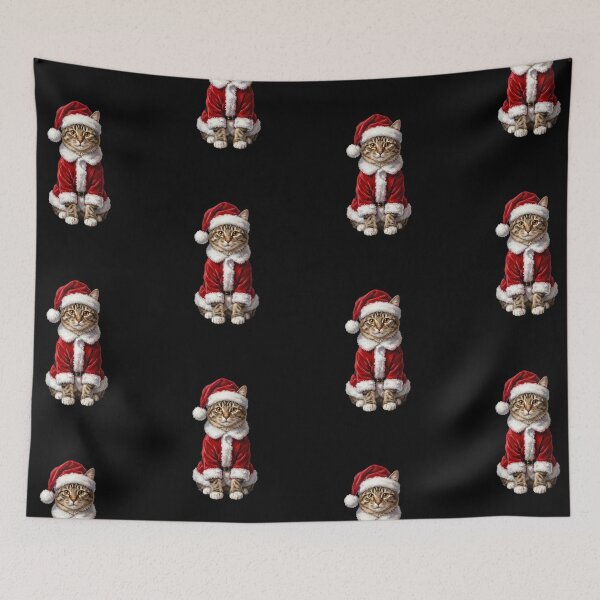 Item preview,  Cute Christmas Cat Wearing Santa Suit  designed and sold by SOUFIANE1991.