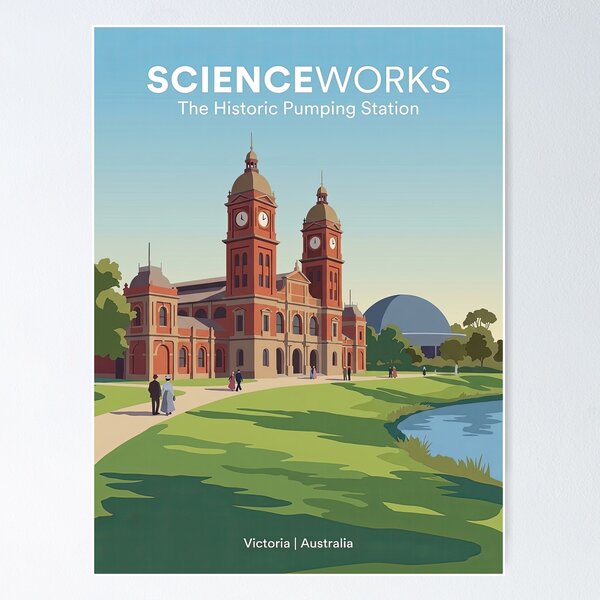 Item preview, Scienceworks Historic Pumping Station Spotswood Victoria Australia designed and sold by NeighbourlyHues.
