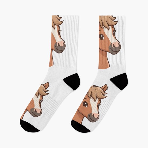 Item preview, Cute Baby Horse Head Simple 2D Cartoon Style designed and sold by CraftyUniverse.