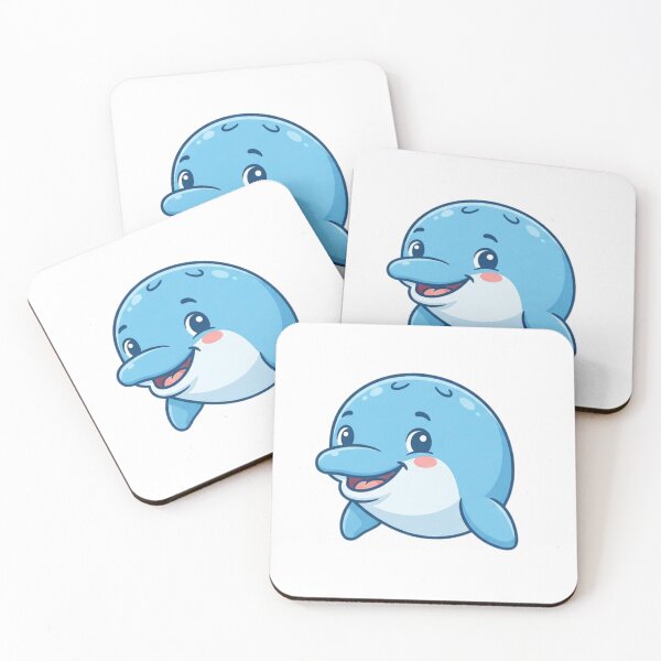 Item preview, Cute Baby Dolphin Head Simple 2D Cartoon Style designed and sold by CraftyUniverse.