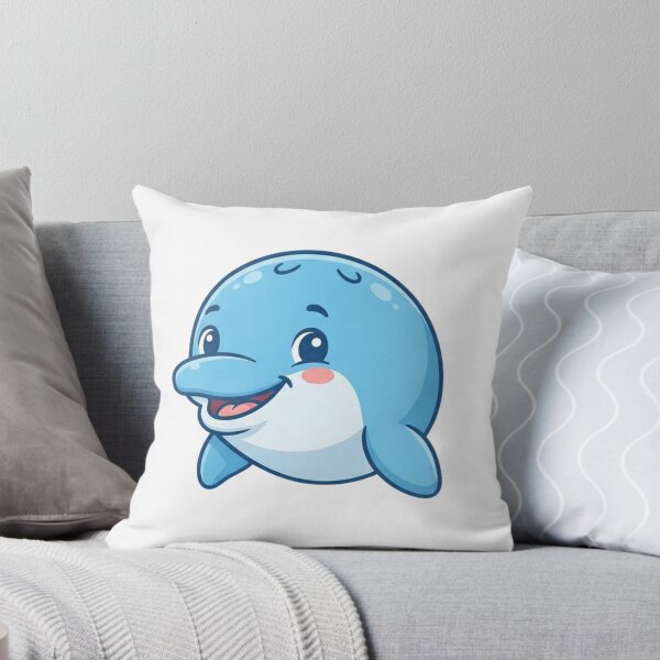 Item preview, Cute Baby Dolphin Head Simple 2D Cartoon Style designed and sold by CraftyUniverse.