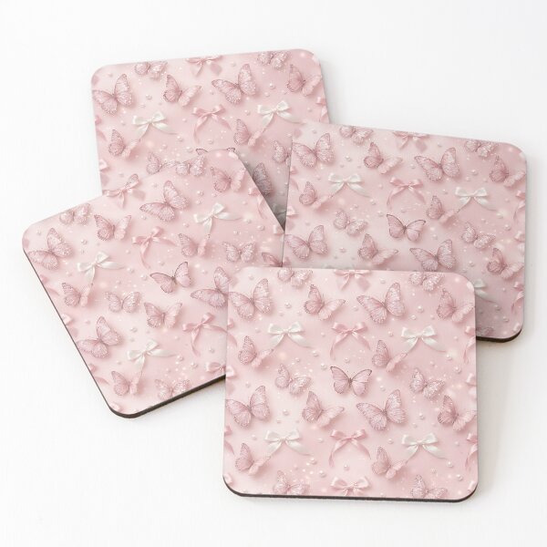 Item preview, Realistic Pink Butterfly Satin Bows Pattern designed and sold by wallpapersarts.