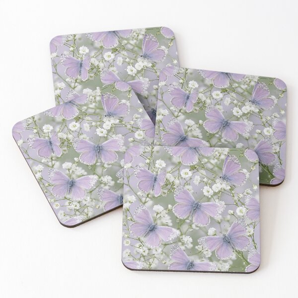 Item preview, Realistic Lilac Butterfly Floral Dew Pattern designed and sold by wallpapersarts.