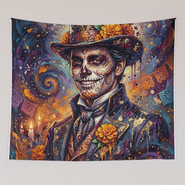 Item preview, Catrín Calavera Day of the Dead Expressionist Gold designed and sold by JonelleTshirts.