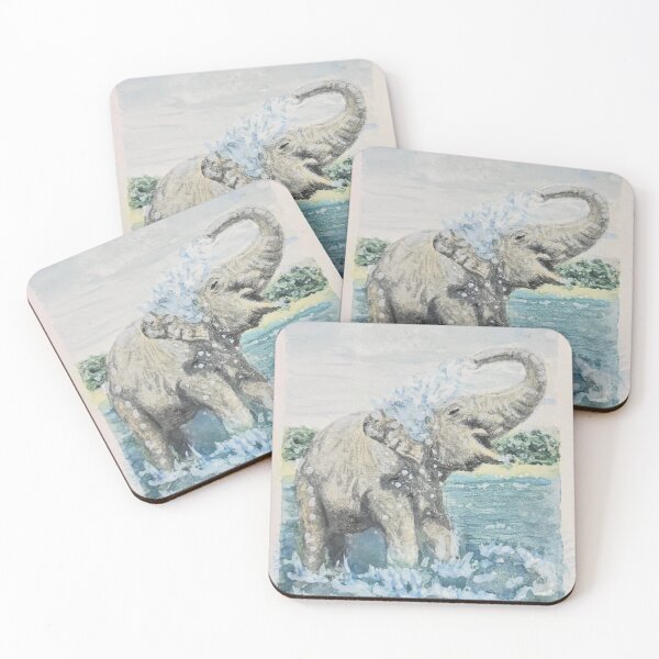 Item preview, Happy elephant splashing in water  designed and sold by Loveeholly.