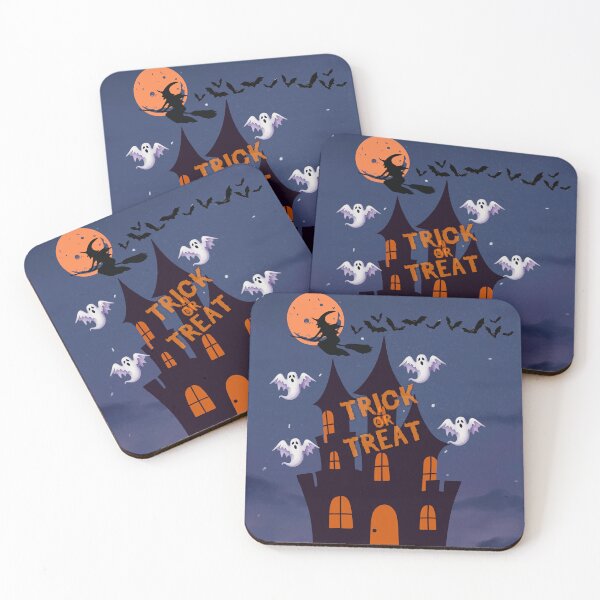 Item preview, Trick or Treat Haunted House & Flying Witch designed and sold by Lougud.