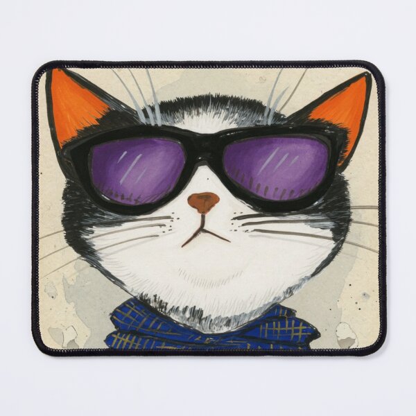 Item preview, Cool Tuxedo Cat With Sunglasses and Plaid Scarf designed and sold by aliyehc.