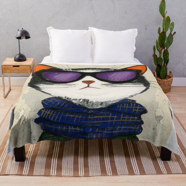 Item preview, Cool Tuxedo Cat With Sunglasses and Plaid Scarf designed and sold by aliyehc.