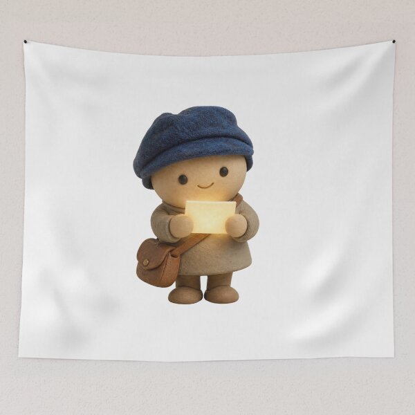 Item preview, Little messenger of light with a glowing letter and cap designed and sold by Jennah.