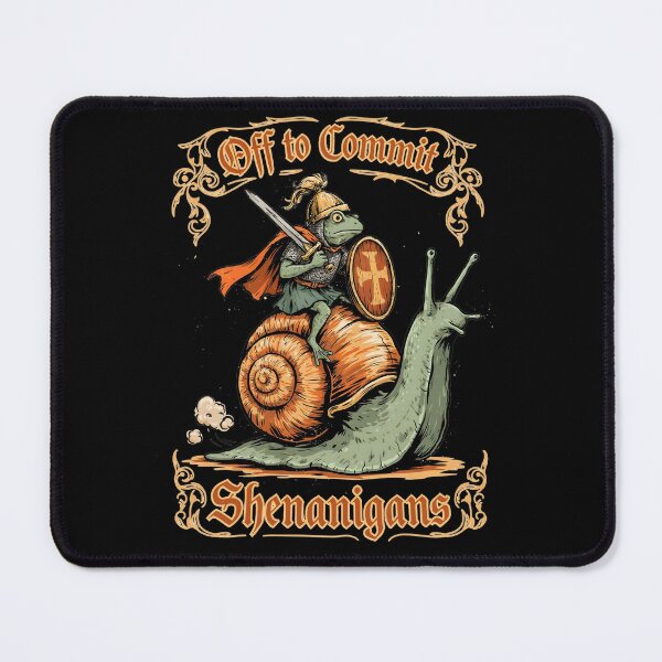 Item preview, Off to Commit Shenanigans Frog Whimsical Knight Meme designed and sold by Redgiant87x.