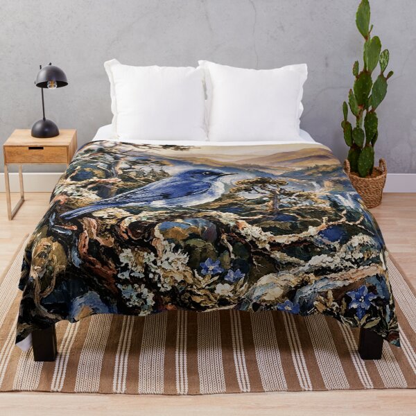Item preview, Blue Bird in Mountain Landscape designed and sold by Natalie Holland.