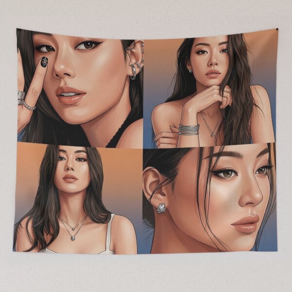 Item preview, LM Posed & Pretty Actress Thai GL LGBTQ+ Cartoon Decor Comic Wall Art Print Poster Shirt Clock Blanket KDrama designed and sold by Mind Space.