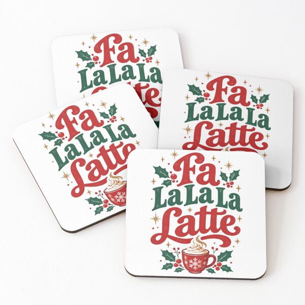 Item preview, Fa La La La La Latte Funny Christmas Coffee Quote designed and sold by DigitalChickHub.