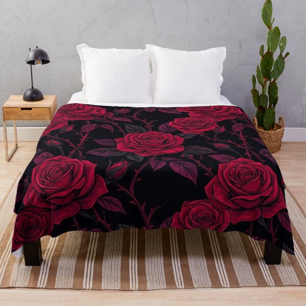 Item preview, Dark Gothic Red Roses Seamless Floral Pattern designed and sold by Owcomm.