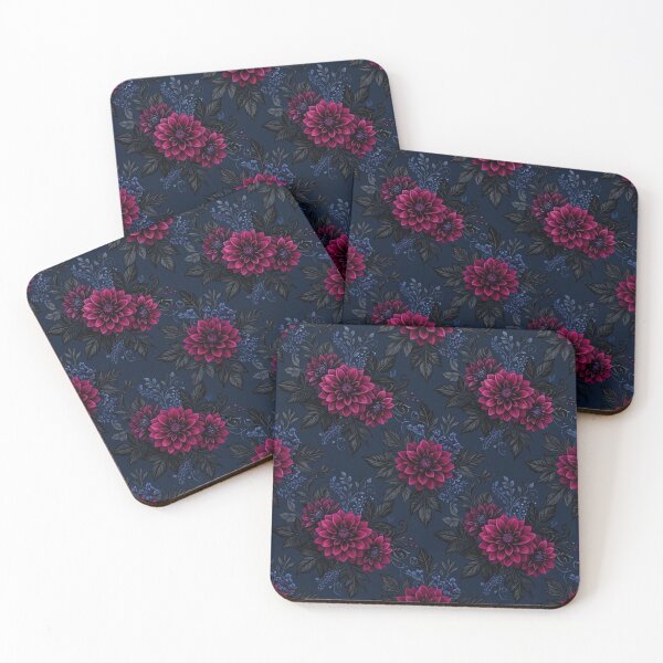 Item preview, Dark Magenta Dahlia Floral Seamless Pattern designed and sold by Owcomm.