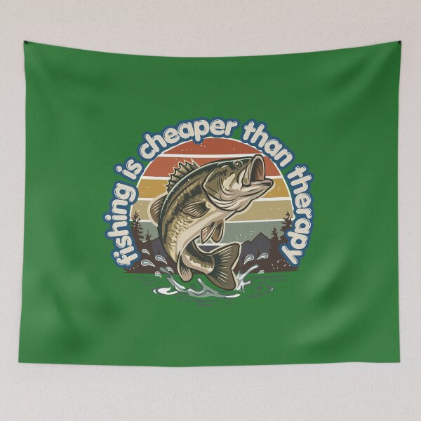 Item preview, Retro Bass Fishing Is Cheaper Than Therapy designed and sold by Canislupus80.