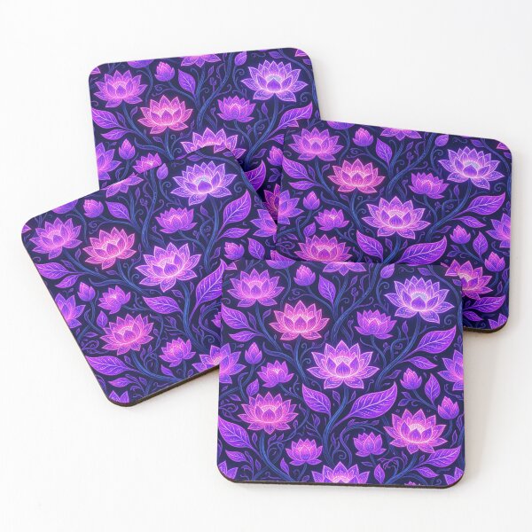 Item preview, Luminous Glowing Purple Lotus Floral Pattern designed and sold by Owcomm.