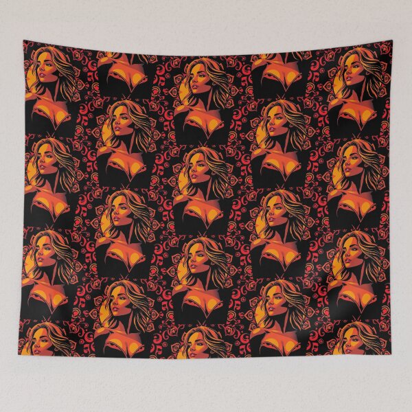 Item preview, Vibrant Sunset Orange Boho Gypsy Woman designed and sold by ERODED SELF.