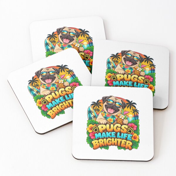 Item preview, Funny Pug Make Life Brighter Retro Dog Design designed and sold by JezzasFunnyShirts .