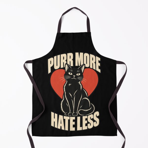 Item preview, Purr More Hate Less – Black Cat and Red Heart designed and sold by WAUZ.