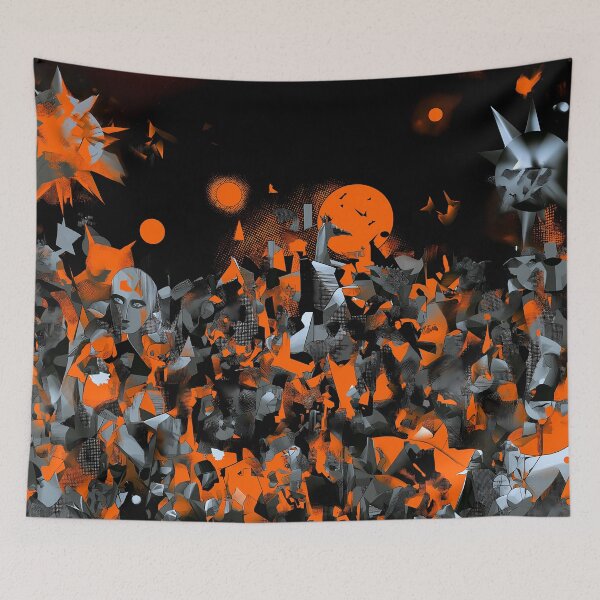 Item preview, Abstract Orange Glitch Shard Mask Chaos Art designed and sold by Lunat1kk.