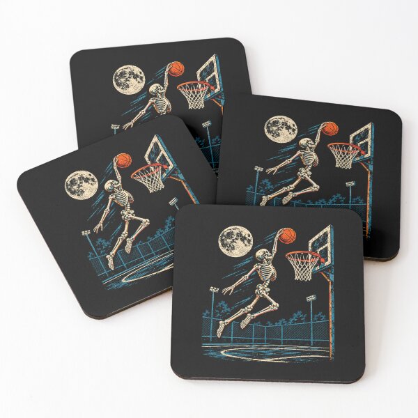 Item preview, Retro Skeleton Basketball Dunk Under The Moonlight designed and sold by Moizento.