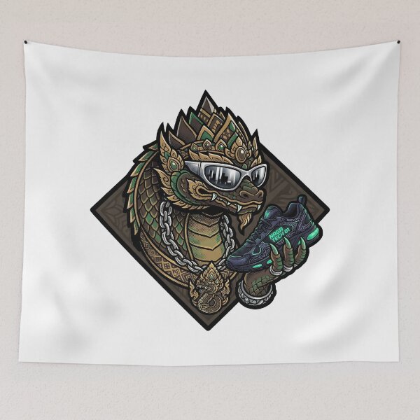 Item preview, Naga Sneakerhead Crowned Serpent Indonesian Folklore Streetwear designed and sold by Odd Even Number.