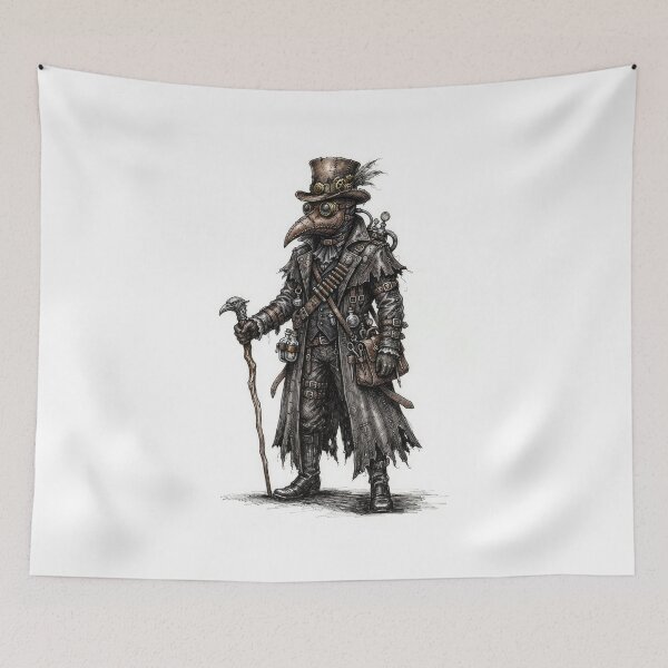 Item preview, Steampunk Plague Doctor Illustration Art designed and sold by Rahat3344.