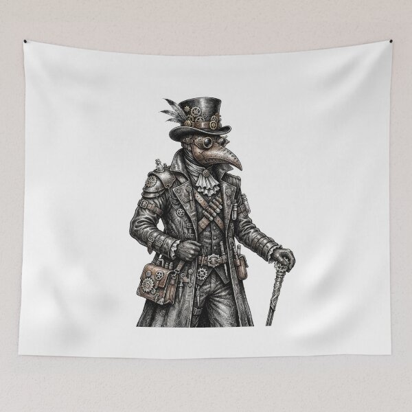 Item preview, Steampunk Plague Doctor Gear and Coat Art designed and sold by Rahat3344.