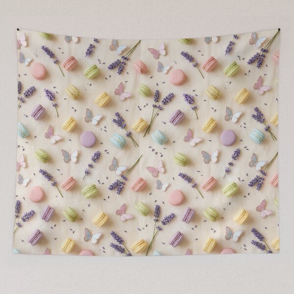 Item preview, Cute Realistic Butterfly French Macarons Pattern designed and sold by wallpapersarts.