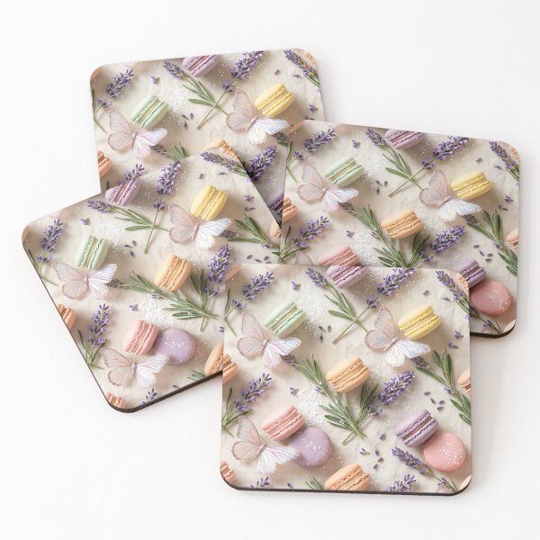 Item preview, Cute Realistic Butterfly French Macarons Pattern designed and sold by wallpapersarts.