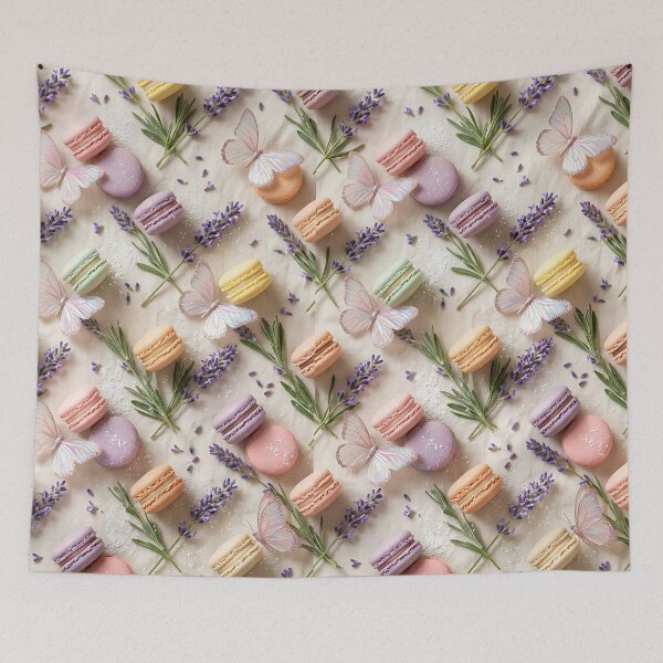 Item preview, Cute Realistic Butterfly French Macarons Pattern designed and sold by wallpapersarts.