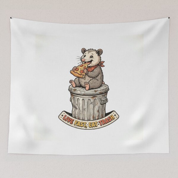 Item preview, Live Fast Eat Trash Opossum Pizza Art designed and sold by Rahat3344.