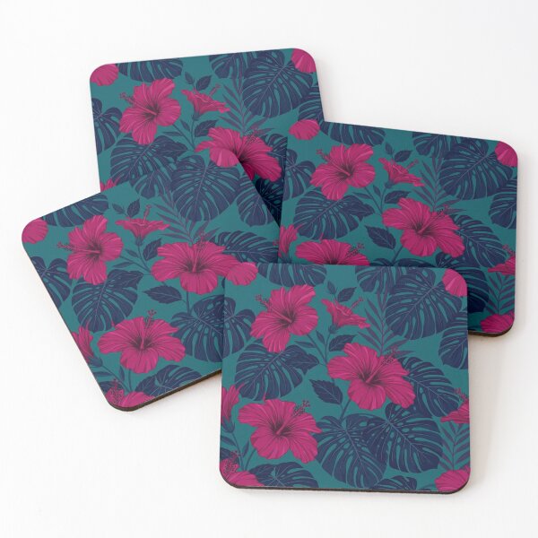 Item preview, Tropical Pink Hibiscus Floral Leaves Pattern designed and sold by Owcomm.
